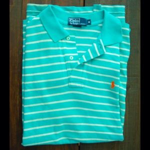 Striped Blue and White Polo Shirt